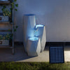 Solar Power LED Lit White Serenity Cascade Outdoor Garden Water Fountain Feature