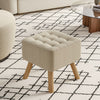 Ottomans Square Footstool Foot Stools Wood Leg for The Bedroom Living Room