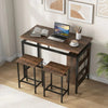 Industrial Bar Table and Stools Tall Rustic Kitchen Vintage Breakfast Dining Set