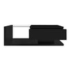 LED Wooden Glass Coffee Table with Drawer Storage for Living Room, Black