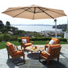 3.3m Patio Offset Cantilever Umbrella Outdoor Round Hanging Market Parasol
