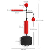 3 in 1 Freestanding Punching Bag with 2 Speed Balls Adjustable 160-230cm Red