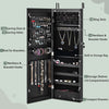 LED Lights Jewelry Cabinet Lockable Wall/Door Mounted Jewelry Armoire W/ Mirror