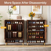 Shoe Cabinet with 2 Doors, 75 x 37 x 110 cm, Wooden Shoe Rack for 25 Pairs