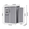 5 x 4 ft Pent Plastic Shed Garden Tools Storage Shed with Window and Door, Grey