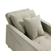 Folding Sofa Bed Fabric Cream Sleeper Pull Out Convertible Arm Chair Adjustable