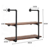 Wood Industrial Floating Shelves Pipe Shelf Storage Rustic Vintage Shelving Kit