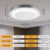 LED Ceiling Fan Light Dimmable Living Room Chandelier Lamp With Remote Control