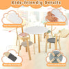 5 Pcs Kids Play Table and Chair Set Children Wooden Activity Table-Beige