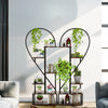 Heavy Duty Metal Plant Stand Heart Shaped Ladder Pot Holder Bookshelf Display