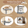 Multi-Layer Cat Activity Center Wooden Cat Tree Scratch Post Cat Condo Furniture