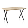 Modern Dining Table for 4 People,120cm Kitchen Dining Table w/ X Shape Metal Leg