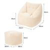 Bean Bag Chair with Footstool Charcoal Grey Large Bean Bags Adult Bean Bag Sofa