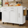 Kitchen Storage Trolley Rolling Island Cart with Countertop, Shelves, Drawers