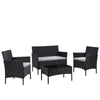 4 Piece Rattan Garden Furniture Set Table Chairs Wicker Ship to All Locations