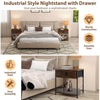 Set of 2 Nightstand 2-tier Bedside End Sofa Coffee Table Storage Table W/ Drawer