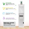 Free Standing White Toilet Paper Roll Holder Stand Bathroom Storage Cabinet Unit