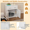 Modern Indoor Cat Furniture Cat Litter Box Enclosure w/ Storage-White