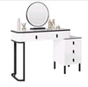 White Dressing VanityTable Wood Makeup Desk with LED Mirror Drawers