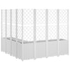 Garden Planter with Trellis - White Polypropylene Flower Pot Box, Rattan , V1Z4