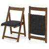 Foldable Dining Chair Set of 2 Accent Armless Kitchen Chair-Grey