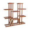Symmetric Double Shelves Plant Stand 17 Potted Flower Pots Organizer Shelf Rack
