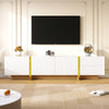 TV Stand TV Unit Sideboard Cabinet 3-Door 2-Drawer Storage Furniture White+Gold