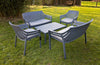 6 Seater Garden Patio Bistro Coffee Set 2 Sofas 2 Chairs Table Grey Outdoor Set