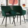 Pair of Dining Chair Velvet Diamond Chairs with Metal Legs Black/Blue/Grey/Green