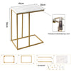 Sofa Side Table Marble Top C-Shape Laptop Stand Tray Slide Under Couch End Table
