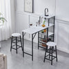 3Pcs Bar Table Stools Set 2 Bar Stools for Breakfast Pub Counter Small Apartment