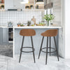 1/2/4/6x Bar Stool Faux Leather Breakfast Kitchen Bar Chair w/ Backrest Footrest