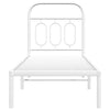 Metal Bed Frame with Headboard White 75x190 Small P5E3
