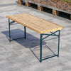Folding Wooden Beer Table & Bench Set Garden Outdoor Bistro Bench Backrest Chair