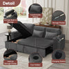 L Shaped 3 Seater Sofa Convertible Sofa Bed with Storage Chaise Corduroy Grey