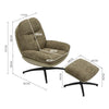 Chenille Fabric Soft Backrest Recliner Leisure Swivel Sofa Chair w/Footstool Set