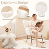 Teddy Fleece Fabric Upholstered Glider Chair with Comfy Backrest-Beige