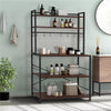 5 Tier Kitchen Bakers Rack Rustic Cabinet Storage Organizer Shelving Unit Stand
