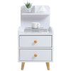 Compact Bookshelf Bedside Cabinet 2 Drawers Side Table Storage Shelf Night Stand