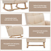 Rocking Chair w/ Adjustable Footrest for Living Room Teddy Fabric Rocking Chair