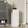 Slim Wood Bedside Table Bedroom Nightstand with Shelf & Drawer, Narrow Cabinet