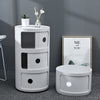 Multilayer Round Storage Cabinet Corner Cupboard ABS Nightstand Sofa Side Table