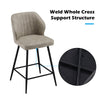 Set of 2 Bar Stools Faux Leather Back Upholstered Metal Legs Barstool Pub Chair