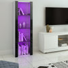 Modern Display Tall Cabinet Bookcase Shelving Units with LED Light 3 Glass Shelf