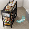Kitchen Storage Cart Microwave Holder/Fruit Basket Rack Shelf Stand w/ Wheels