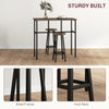 Bar Table Set 6PC Rustic Brown Counter Height Dining Table 4 Stools Steel Frame