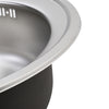 Inset Kitchen Sink Round Single Bowl Stainless Steel Undermount Basin w/ Drainer