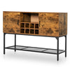 Industrial Kitchen Storage Cabinet Wooden Buffet Sideboard Cupboard w/ Wine Rack