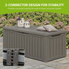 Outdoor Storage Box 120 Gal, Resin, Waterproof & Lockable, Taupe