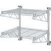 TWO Wall-Mounted Wire Shelf 2 Tier 200kg Capacity Chrome Finish 600x450x600mm